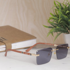 AirFrame NovaEdge Gold-Black Wooden Finish Sunglass