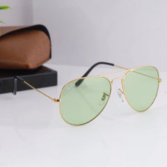 AirFrame 3O26 Gold-Light Green Night Vision Sunglass