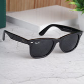 Stealth Tilted Black-Black Square Sunglass(Shining)