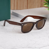 Stealth Tilted Brown-Brown Square Sunglass