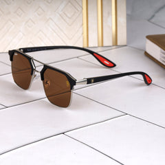 Stealth 44 Brown-Gold Square Sunglass