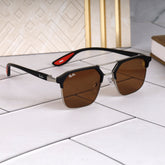 Stealth 44 Brown-Gold Square Sunglass
