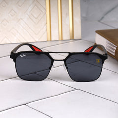 Stealth 44 Black- Black Square Sunglass