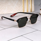 Stealth 44 Green-Gold Square Sunglass