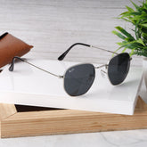 AirFrame 48 Hexagonal Silver-Black Sunglass