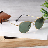AirFrame 48 Hexagonal Gold-Green Sunglass