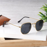 AirFrame 48 Hexagonal Gold-Black Sunglass