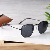 AirFrame 48 Hexagonal Black-Black Sunglass