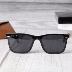 Stealth 87 Black- Black Square Sunglass