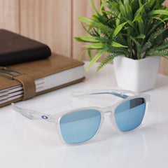 OX ZJ3364 white frame sunglasses with blue prizam polarised UV 400 lenses – JUO INDIA
