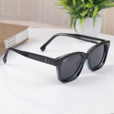 Stealth 77 Black- Black Square Sunglass (Polarised)