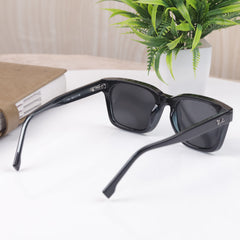 Stealth 77 Black- Black Square Sunglass (Polarised)