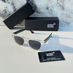 Stealth MB 0254 Crystal Clear Black Square Sunglass