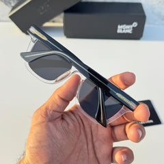 Stealth MB 0254 Crystal Clear Black Square Sunglass