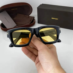 T0m F0rd 184 Black-Yellow Sunglass (Shining) with glossy black frame and yellow lenses