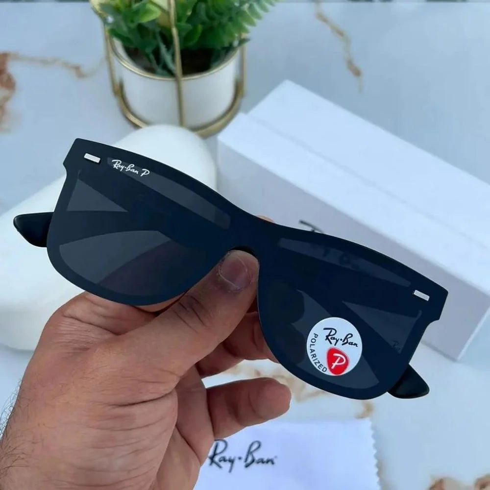 Stealth 65 Black- Black Square Sunglass(polarised)