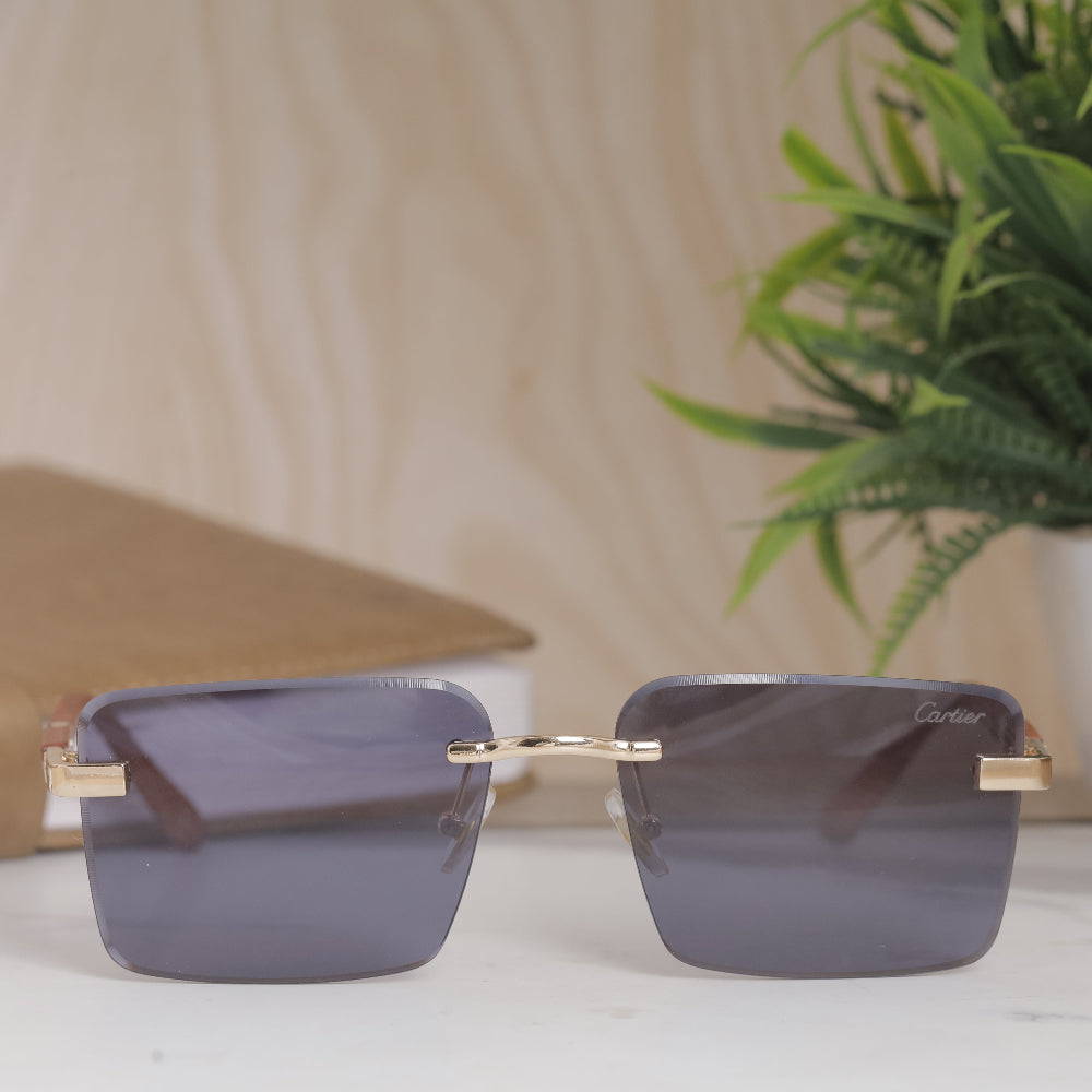 AirFrame NovaEdge Gold-Black Wooden Finish Sunglass