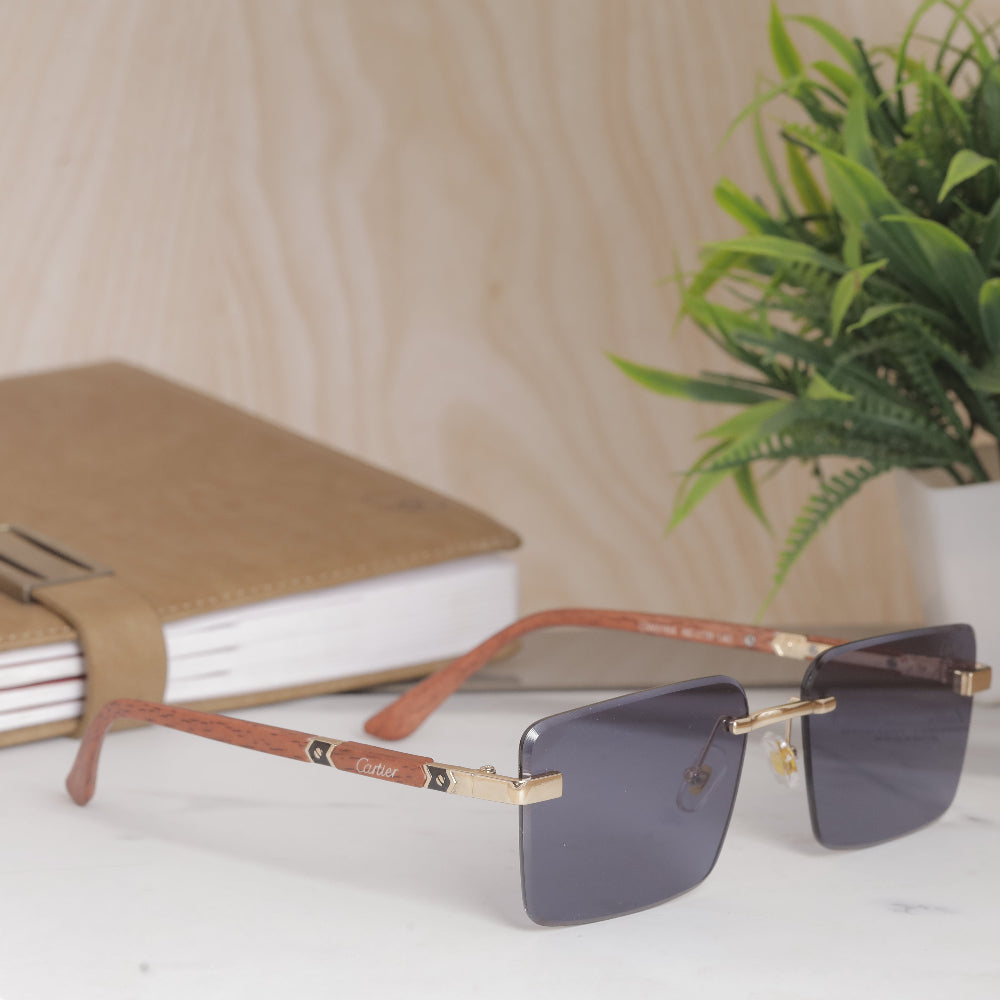 AirFrame NovaEdge Gold-Black Wooden Finish Sunglass