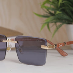 AirFrame NovaEdge Gold-Black Wooden Finish Sunglass