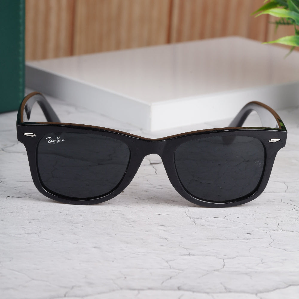 Stealth Tilted Black-Black Square Sunglass(Shining)