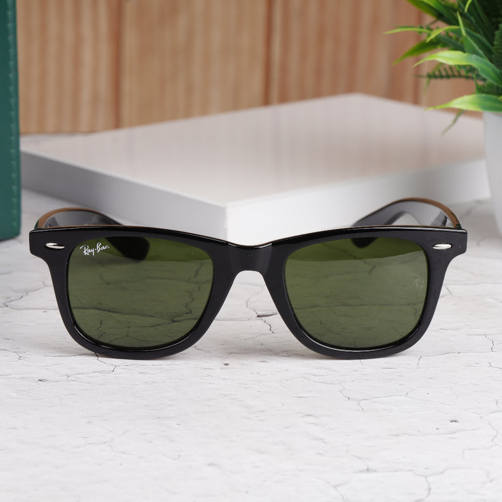 Stealth Tilted Black- Green Square Sunglass(Shining)