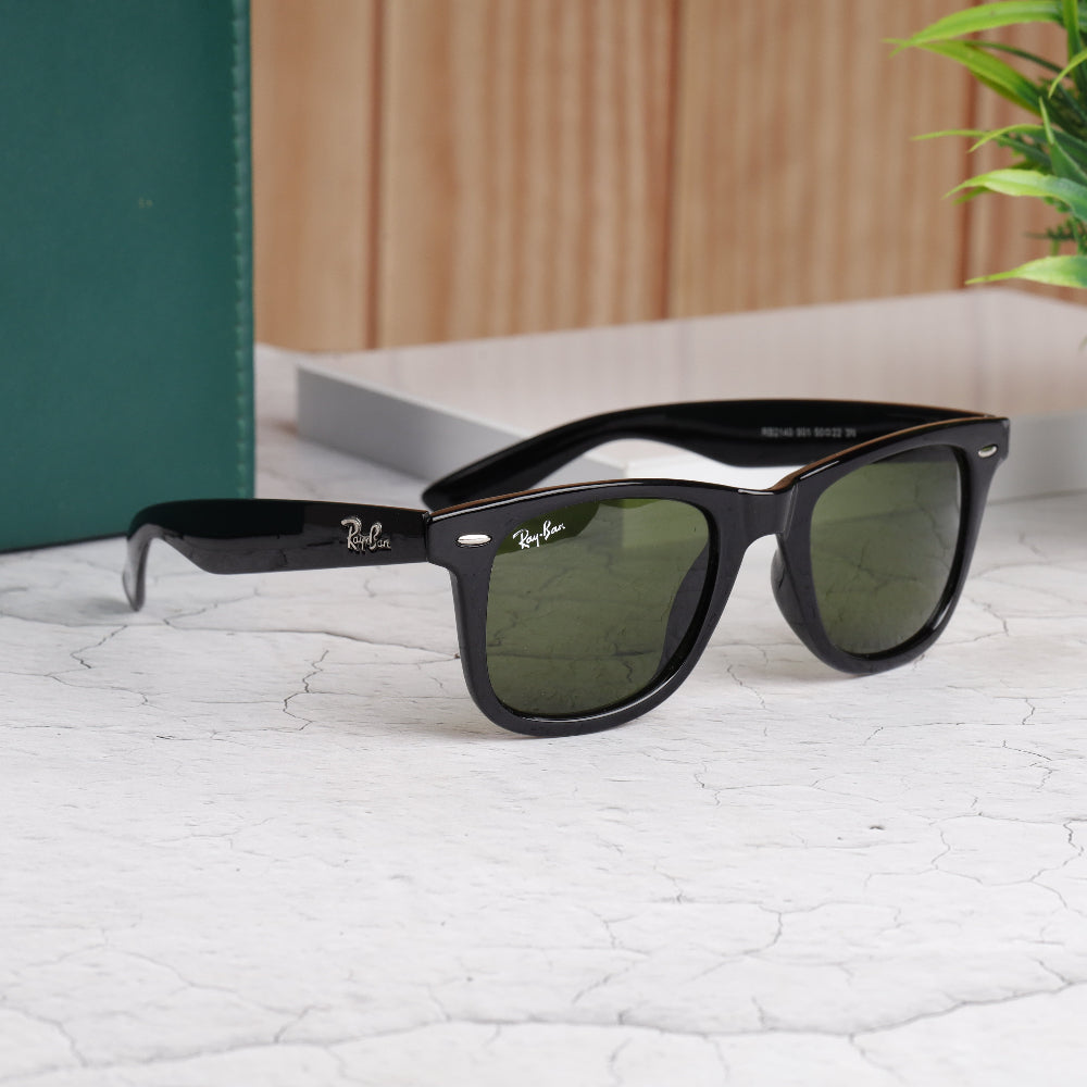 Stealth Tilted Black- Green Square Sunglass(Shining)