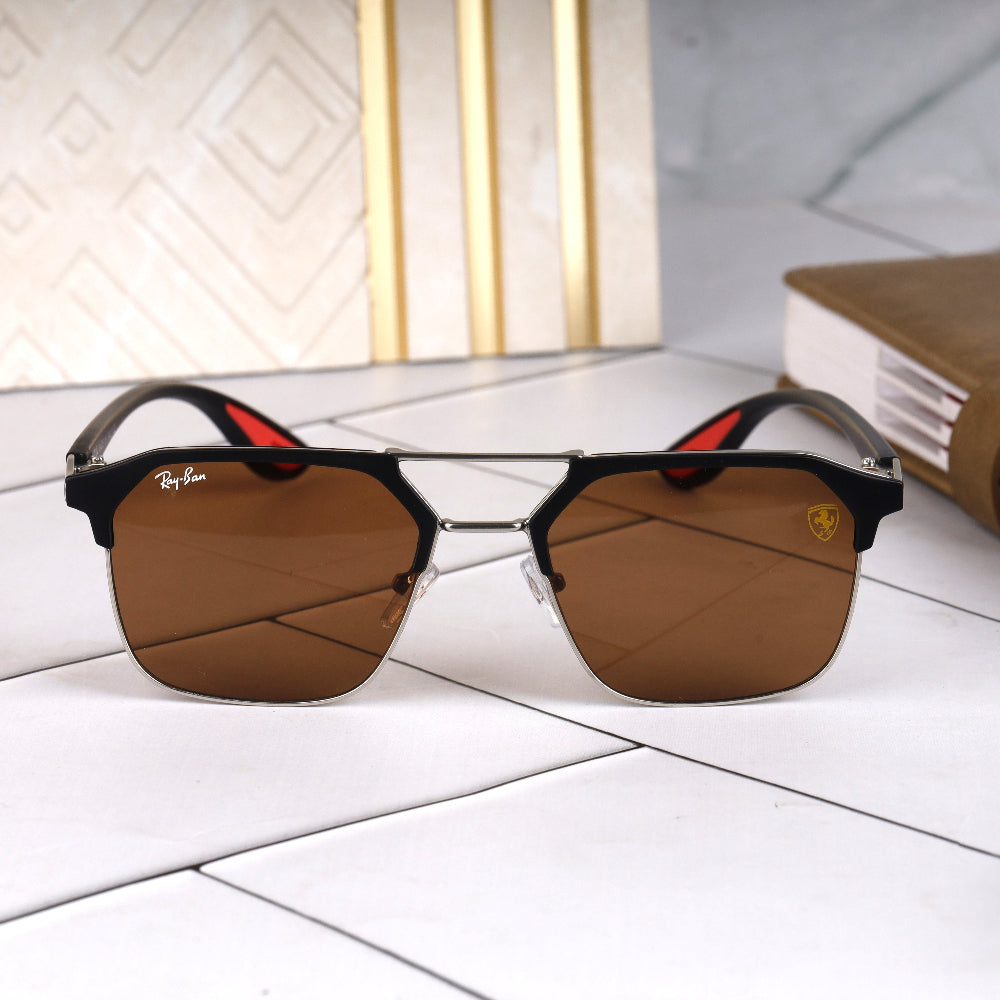Stealth 44 Brown-Gold Square Sunglass