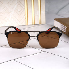 Stealth 44 Brown-Gold Square Sunglass