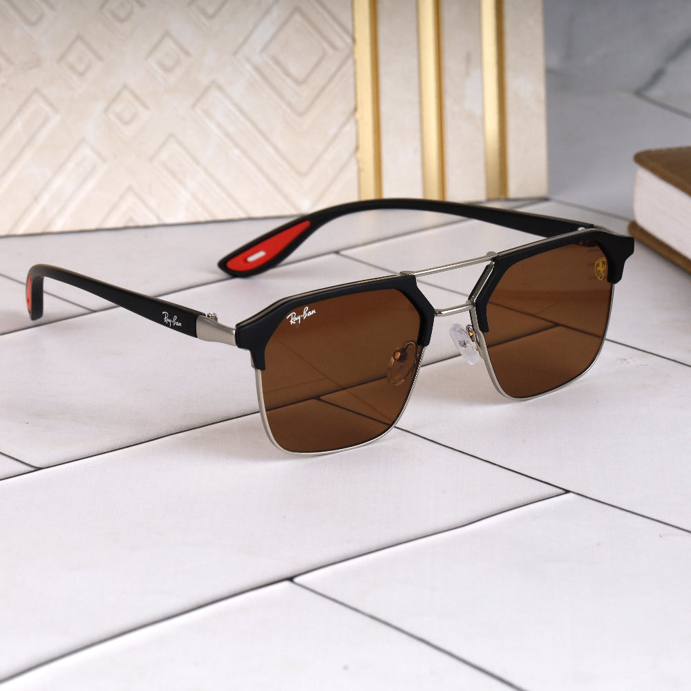 Stealth 44 Brown-Gold Square Sunglass
