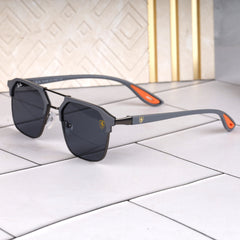 Stealth 44 Grey- Black Square Sunglass