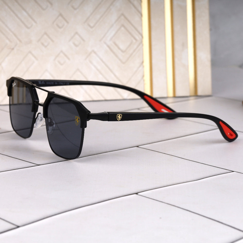 Stealth 44 Black- Black Square Sunglass