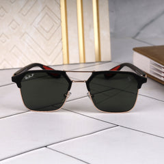 Stealth 44 Green-Gold Square Sunglass
