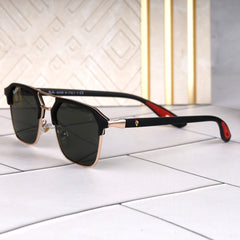 Stealth 44 Green-Gold Square Sunglass