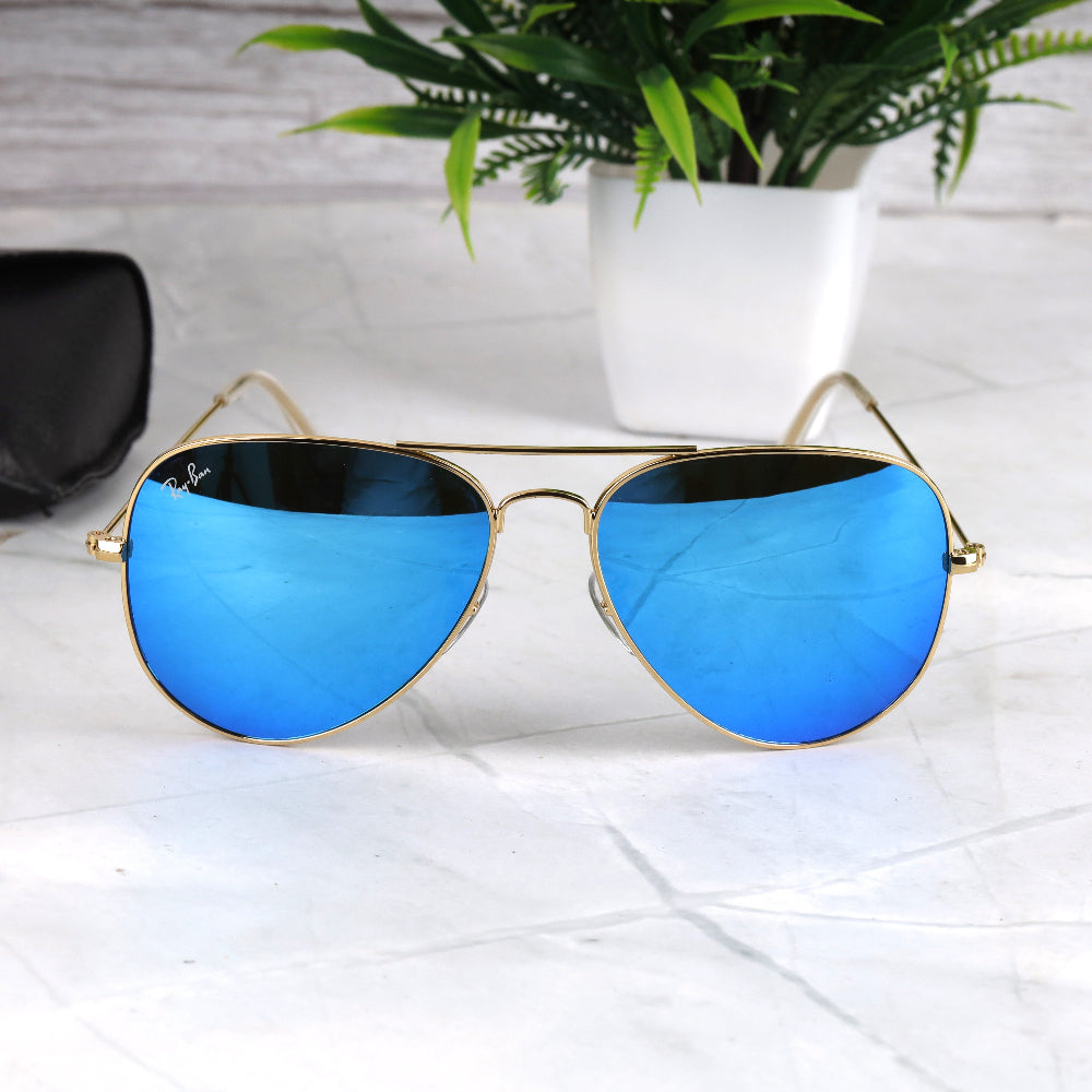 AirFrame 3O26 Gold-Blue Mirror Sunglass