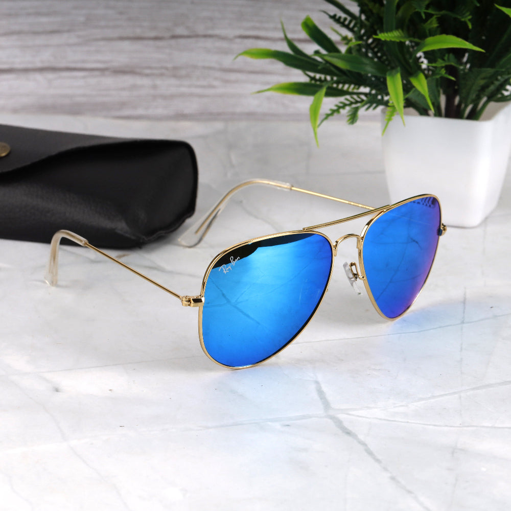 AirFrame 3O26 Gold-Blue Mirror Sunglass
