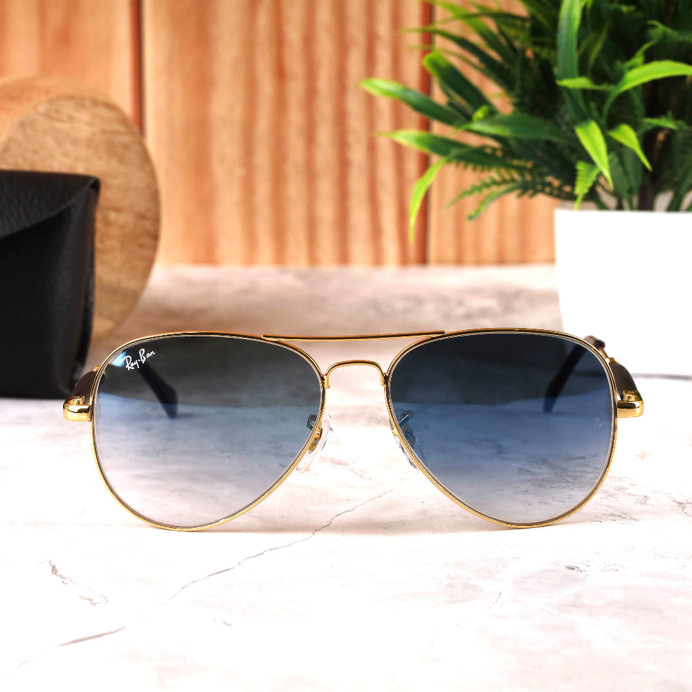 AirFrame 17 Gold-Blue Sunglass (Shaded)