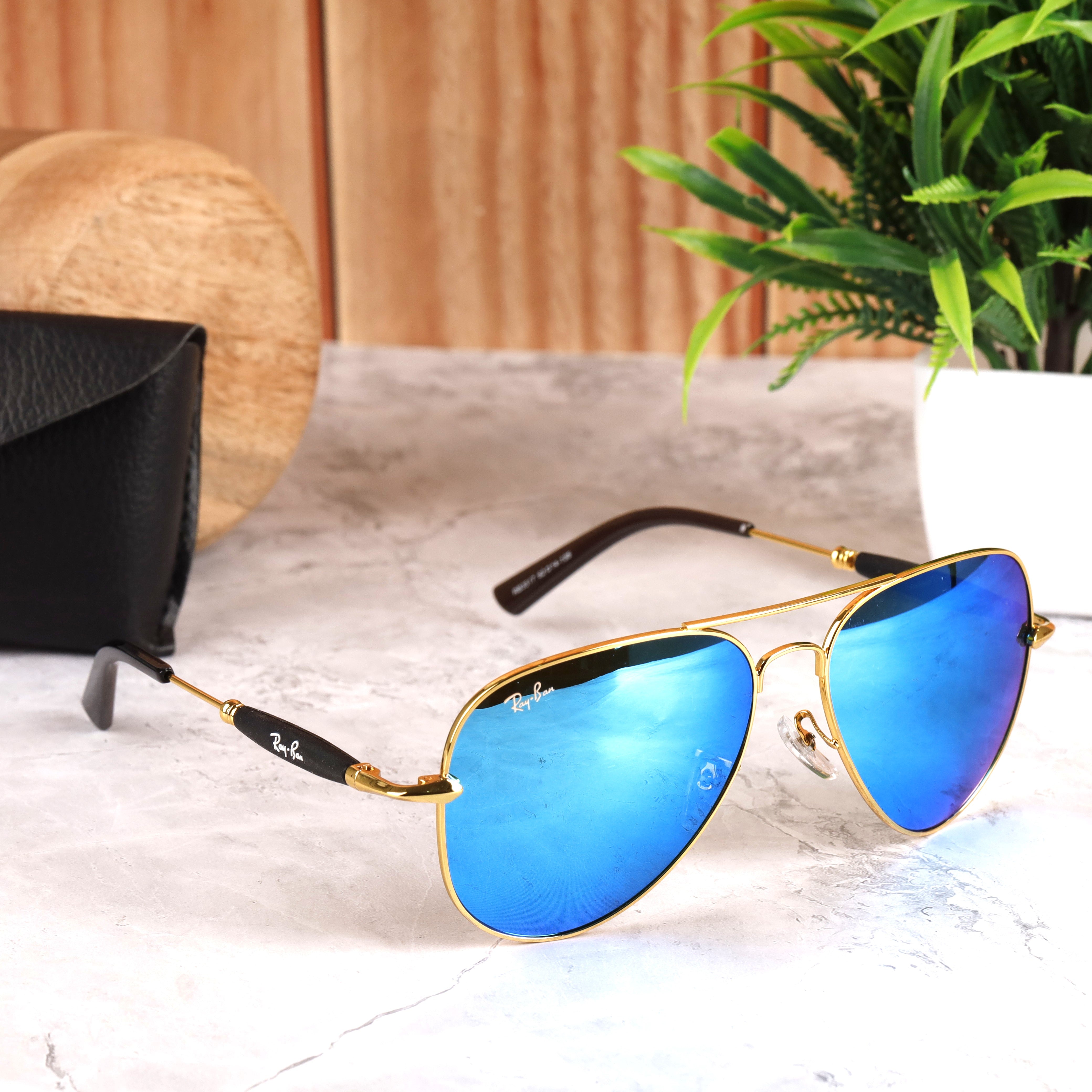 AirFrame 3517 Gold-Blue Mirror Sunglass