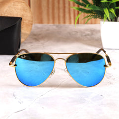 AirFrame 3517 Gold-Blue Mirror Sunglass