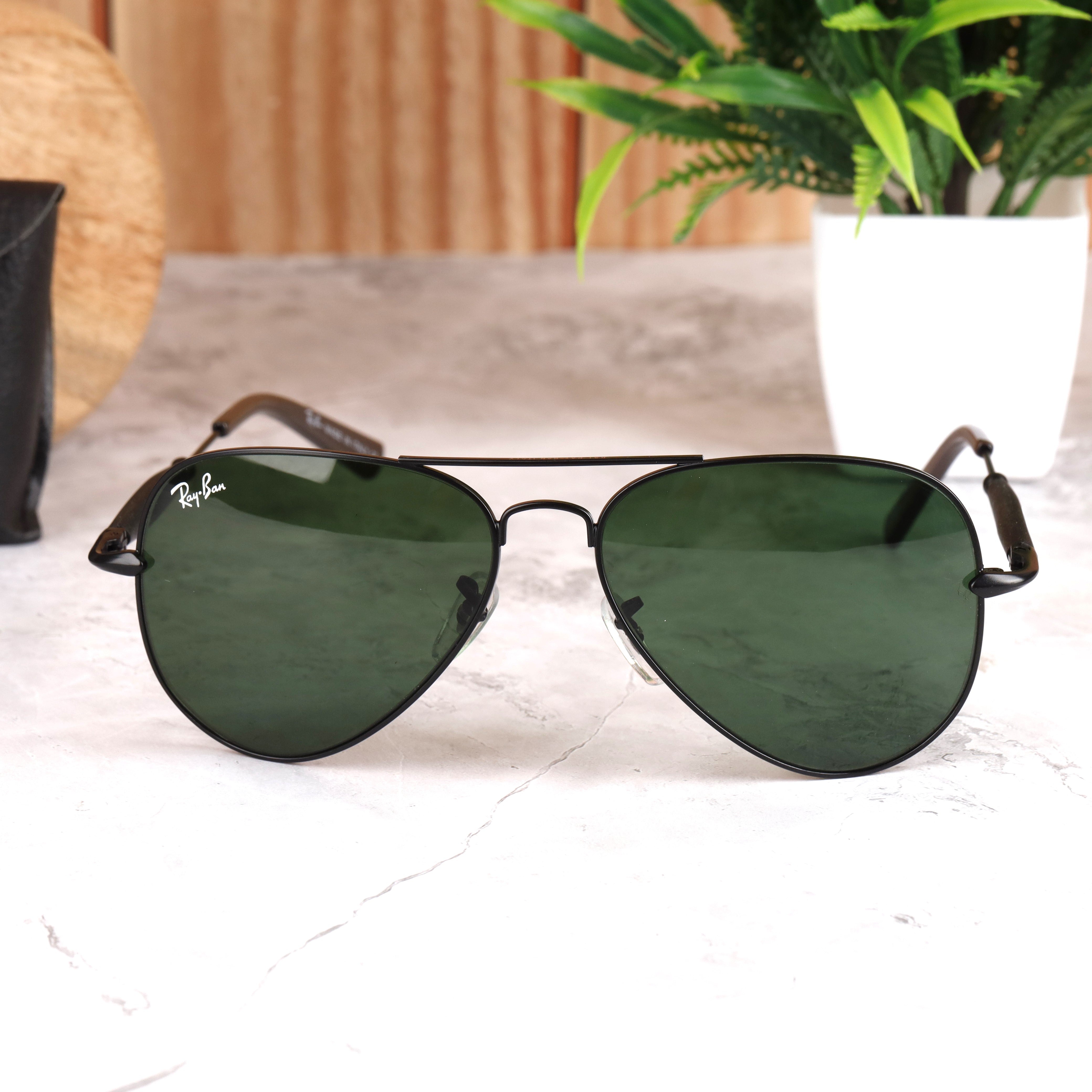 AirFrame 3517 Black-Green Sunglass