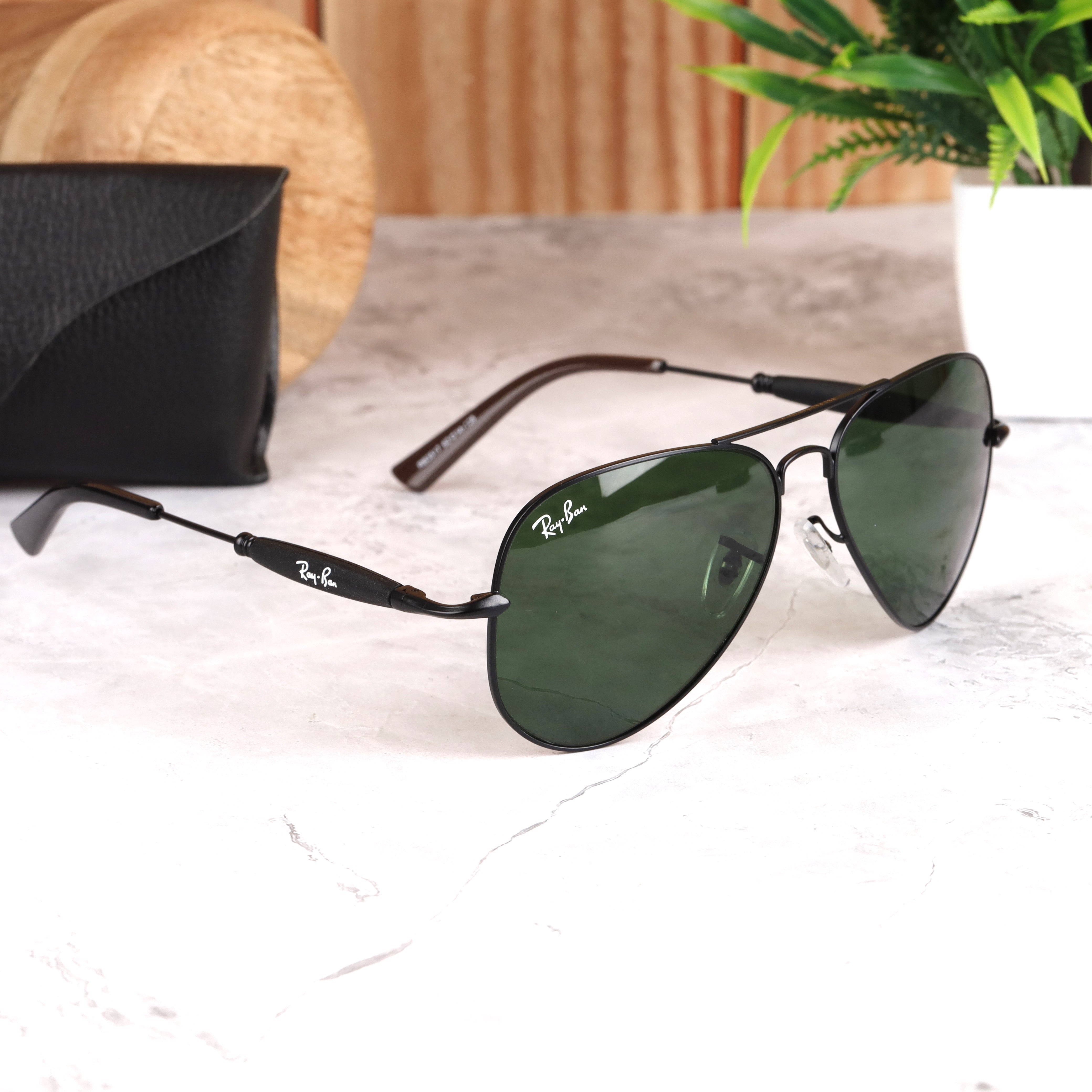 AirFrame 3517 Black-Green Sunglass