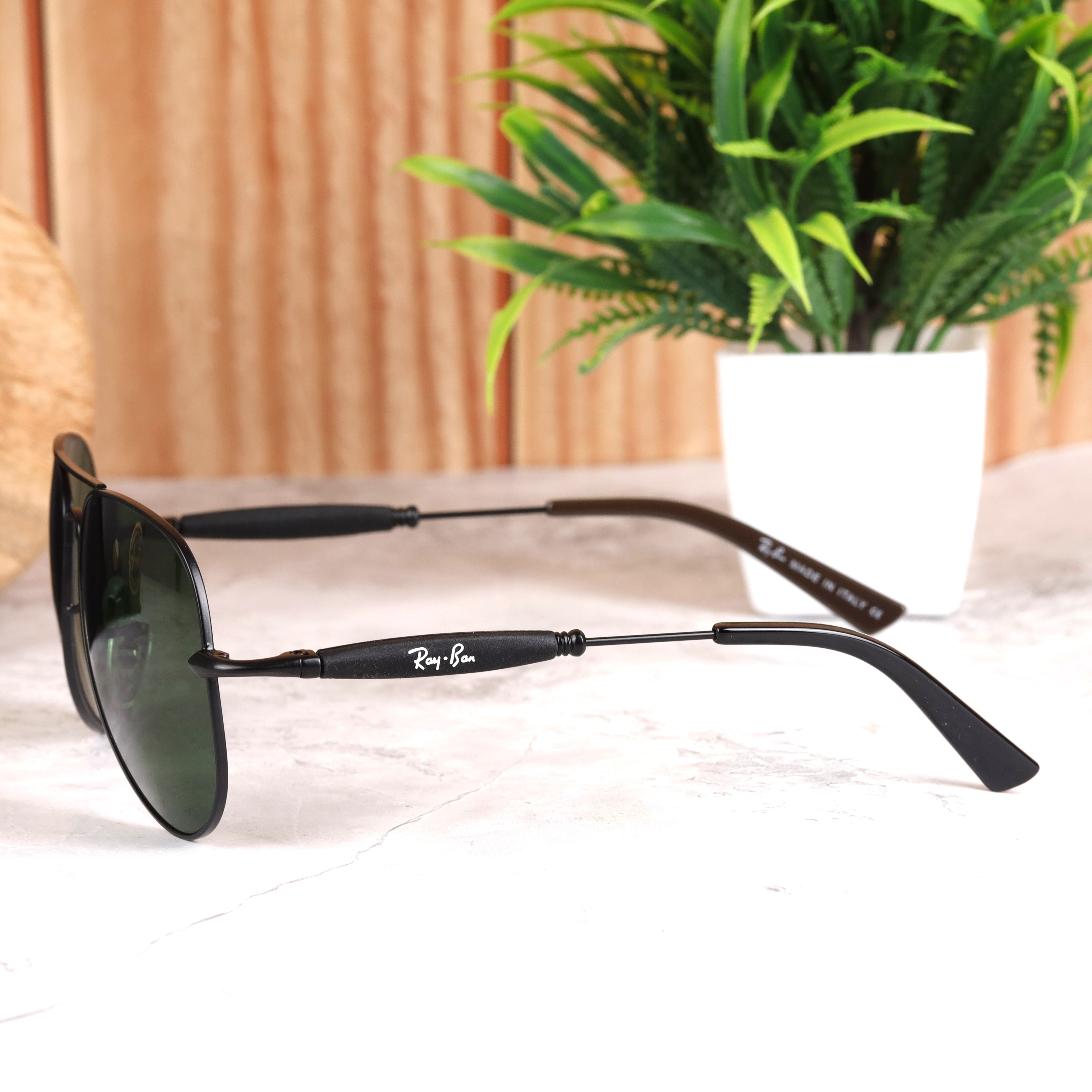 AirFrame 3517 Black-Green Sunglass