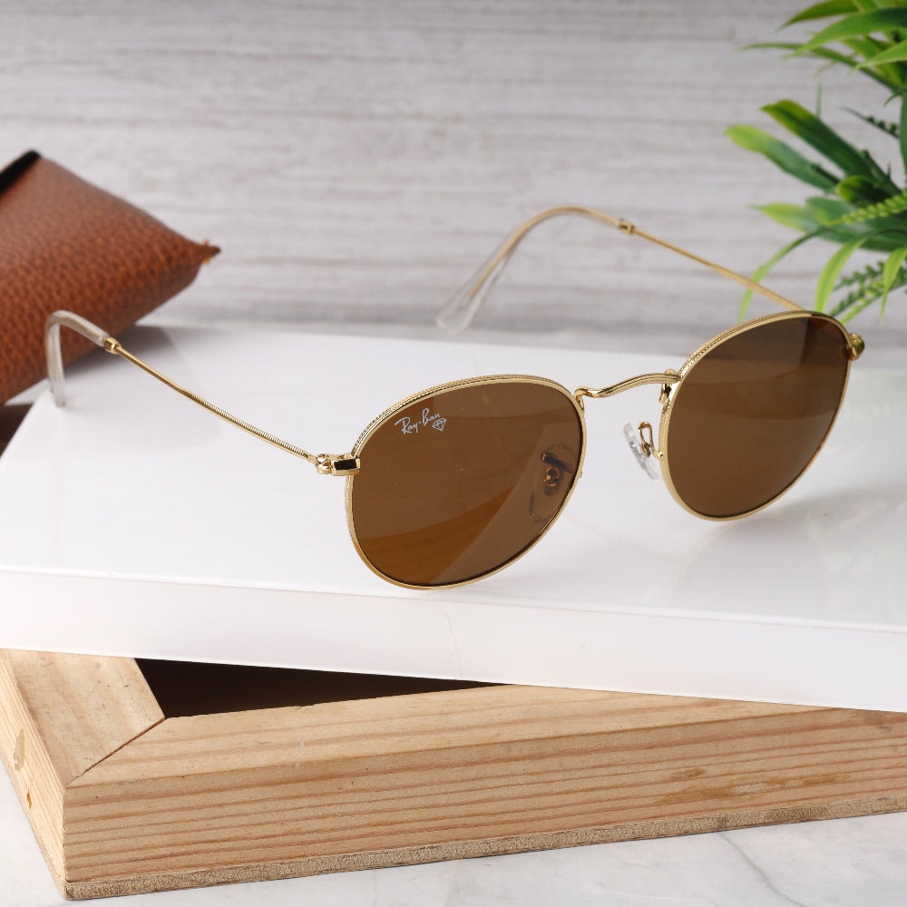 AirFrame 47 Round Gold-Brown Sunglass