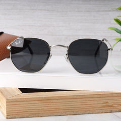 AirFrame 48 Hexagonal Silver-Black Sunglass