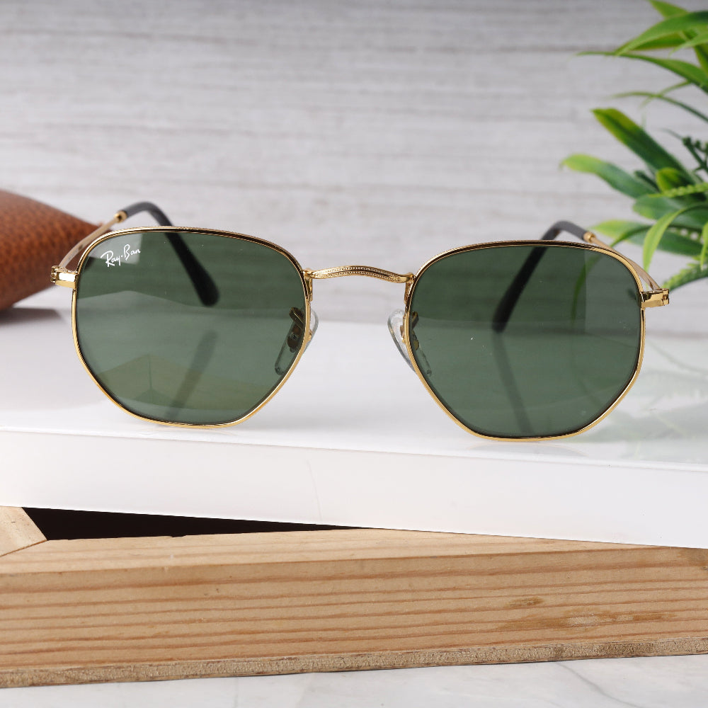 AirFrame 48 Hexagonal Gold-Green Sunglass