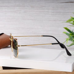 AirFrame 48 Hexagonal Gold-Green Sunglass
