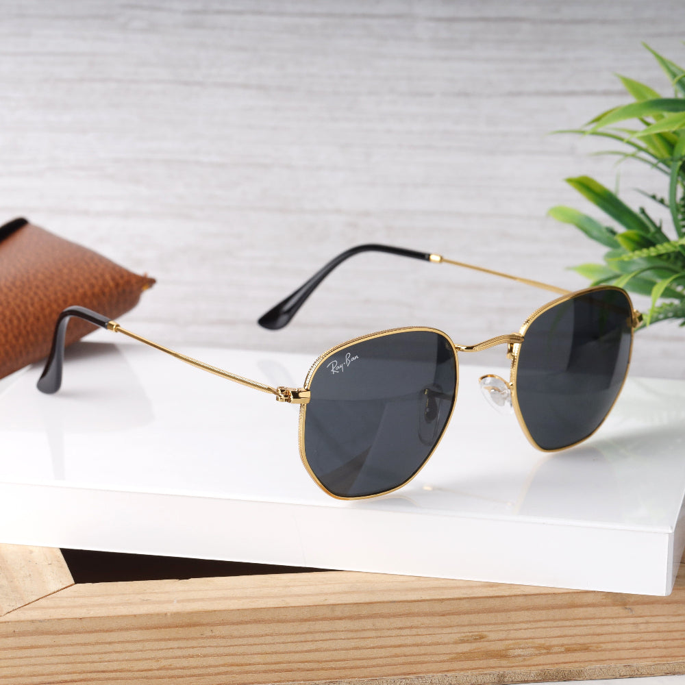 AirFrame 48 Hexagonal Gold-Black Sunglass