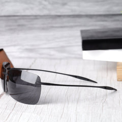 Classic Polarized Lighthouse Style 423-02 Black Neutral Grey Sunglass with black frame and neutral grey polarized lenses featuring UV 400 protection from JUO INDIA.
