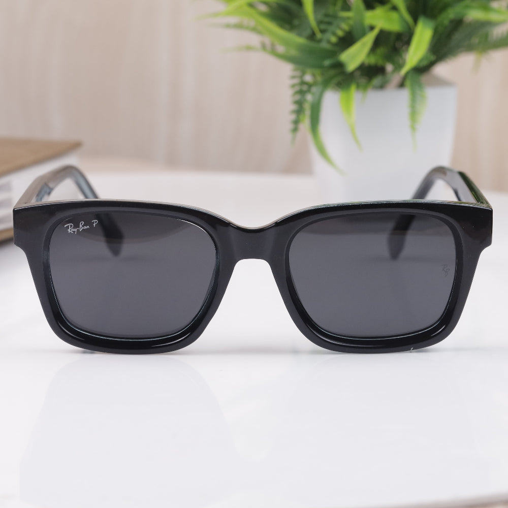 Stealth 77 Black- Black Square Sunglass (Polarised)