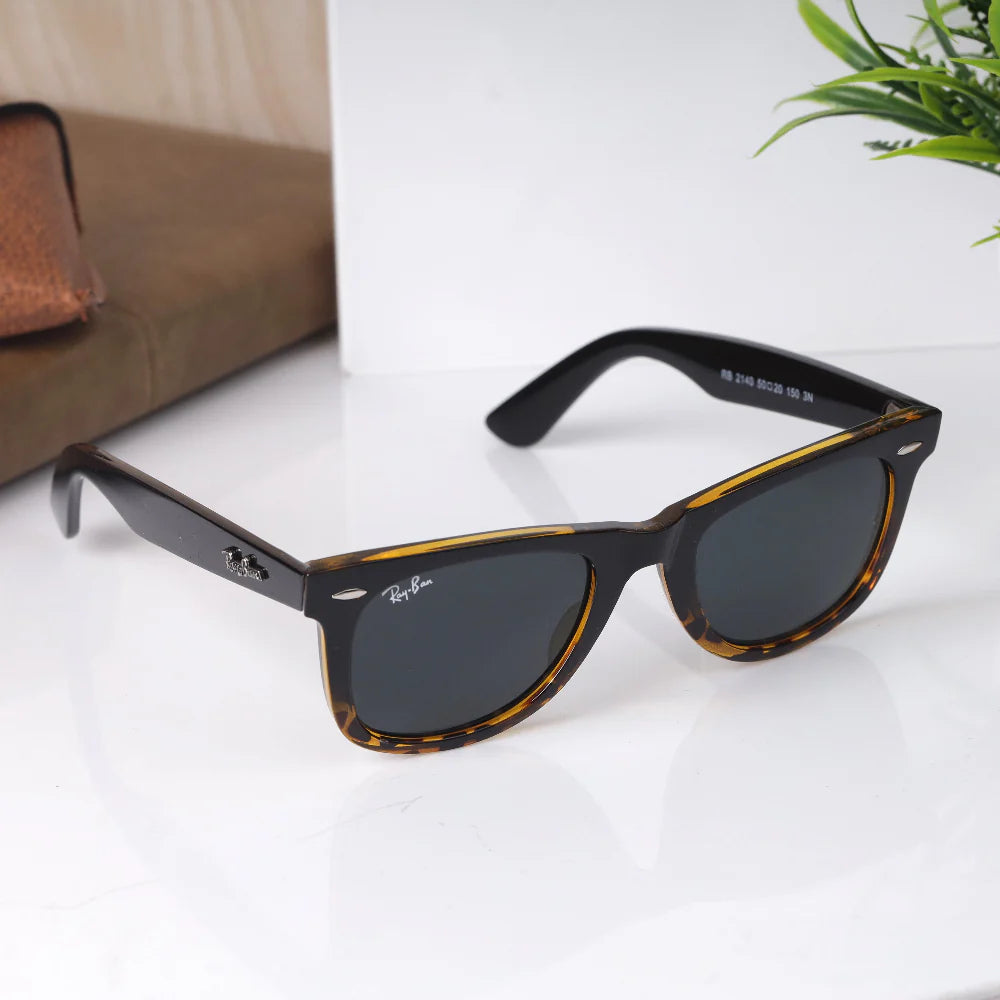 Stealth Tilted tortoise brown-Black Square Sunglass(Shining)
