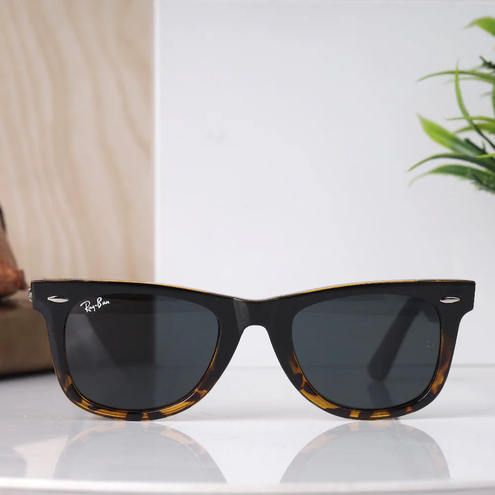 Stealth Tilted tortoise brown-Black Square Sunglass(Shining)